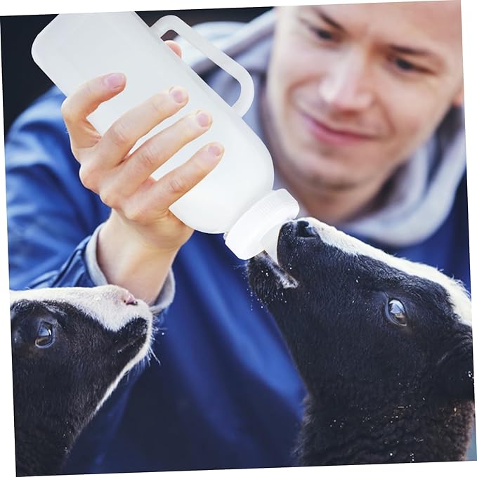 ibasenice 2pcs Durable Calf Milk Bottles with Handle Capacity Nursing Bottles for Kittens and Puppies Easy to Use Feeding Containers for Pet Care