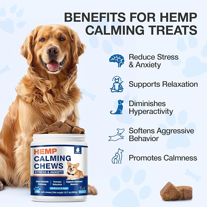 Неmр Calming Chews for Dogs - Advanced Dog Calming Chews - Anxiеty Rеlief Treats Help with Composure, Separation, Barking, Thunderstorms, Strеss Rеlief - Pet Supplement 180 Counts Chicken Flavor