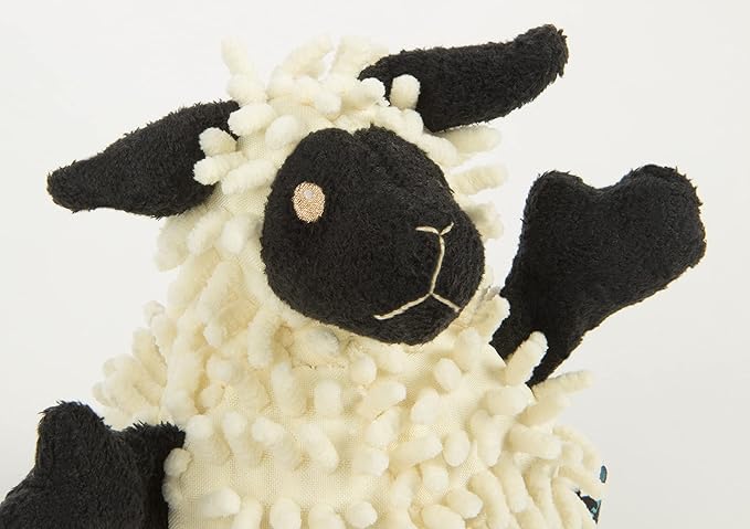 goDog Fuzzy Wuzzy Lamb Squeaky Plush Dog Toy, Chew Guard Technology - Assorted, Small