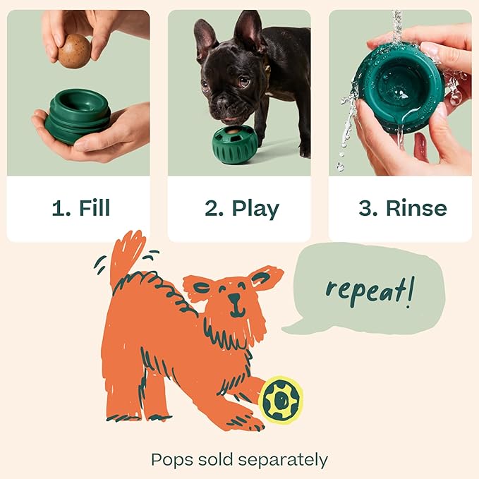 WOOF Pupsicle - Long-Lasting Interactive Dog Ball Toy to Keep Your Pup Busy and Distracted - Safe for Dogs - Low-Mess Design - Dog Toys for Medium and Large Dogs 25-75 lbs