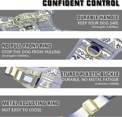 AUROTH Tactical Dog Harness for Large Dogs No Pull Adjustable Pet Harness Reflective K25 Working Training Easy Control Pet Vest Military Service Dog Harnesses