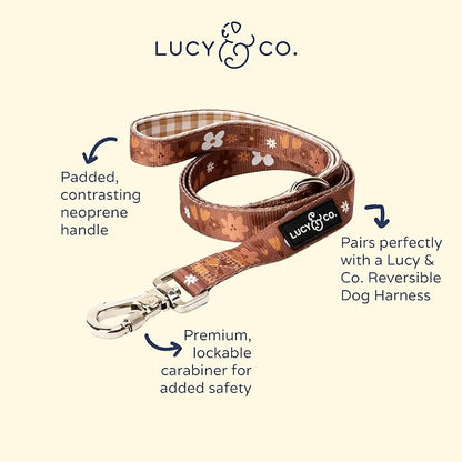 Lucy & Co. 5 Foot Designer Dog Leash for Small, Medium or Big Dogs or Puppies Puppy - Pet Accessories & Supplies -(Chocolate Meadow, Large)