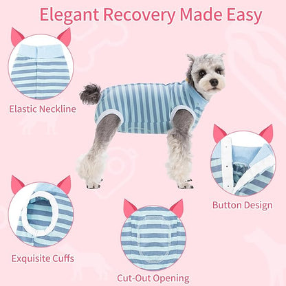 Coppthinktu Dog Surgery Recovery Suit for Dogs Cat Dog Onesie, Dog Recovery Suit Female for Small Medium, Pet Surgical Neuter Post-Surgery Suit E-Collar Alternative Anti Licking Abdominal Wounds