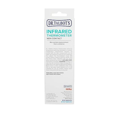 Dr. Talbot's Non-Contact Acrylic Infrared Thermometer with Led Screen, Fever Warning Indicator, Accurate 1 S Reading for Baby, Kids, Adults, Black