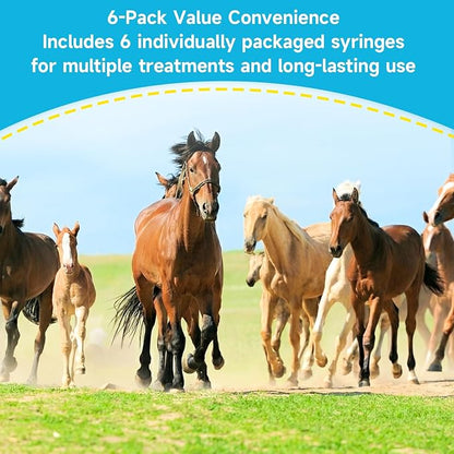 Ivermectin Horse Dewormer Paste, Apple Flavor, 0.21 oz, 6-Pack – Effective Worm Treatment for Horses
