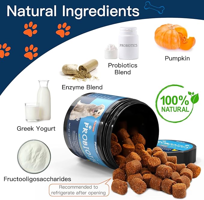 Probiotics for Dogs, Dog Probiotics for Yeast, Itchy Skin and Itchy Ears, Digestive Enzymes with Prebiotics for Digestive Health, Probiotic Chews for Dogs Support Immunity Health - (Chicken 12 Oz)