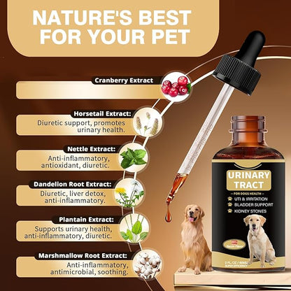 Dog UTI Treatment - Cranberry Supplement Drops for Dogs UTI - Urinary Tract Infection Treatment Medicine, Helps with Bladder & Kidney Health-Chicken
