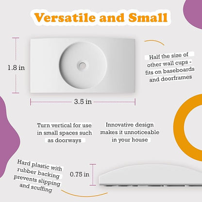 Wall Nanny 2-Pack - Works with 2 Gates - Baby Gate Wall Protector (Made in USA) Protects Walls and Doorways from Pet Gates - for Pressure Mounted Indoor Safety Baby Gates - White