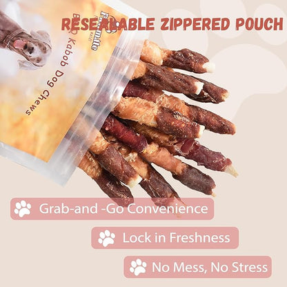 Pawmate Multi-Flavor Dog Treats Beef Liver, Chicken, and Duck Wrapped Rawhide Sticks, High Protein Grain Free Long Lasting Dog Jerky Chews for Small Medium Large Dogs, 10.6 oz