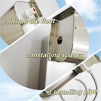 Automatic Water Dispenser for Dogs Large, Outdoor Dog Water Dispenser, 304 Stainless Steel Auto Filling Dog Water Bowl, Suitable for Horses, Chickens, Dogs, Livestock, Easy to Clean