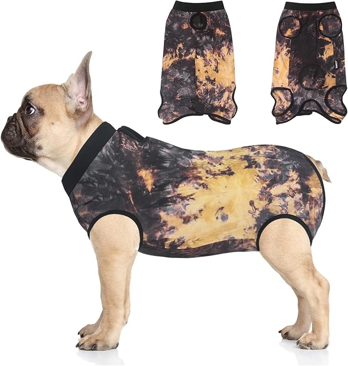 Jiupety Dog Surgical Recovery Suit Adjustable, Not Fit Slim and Long Body, Dogs Suit for Surgery Recovery, L Size, Anti-Licking Surgical Dog Onesies, Tie-dye