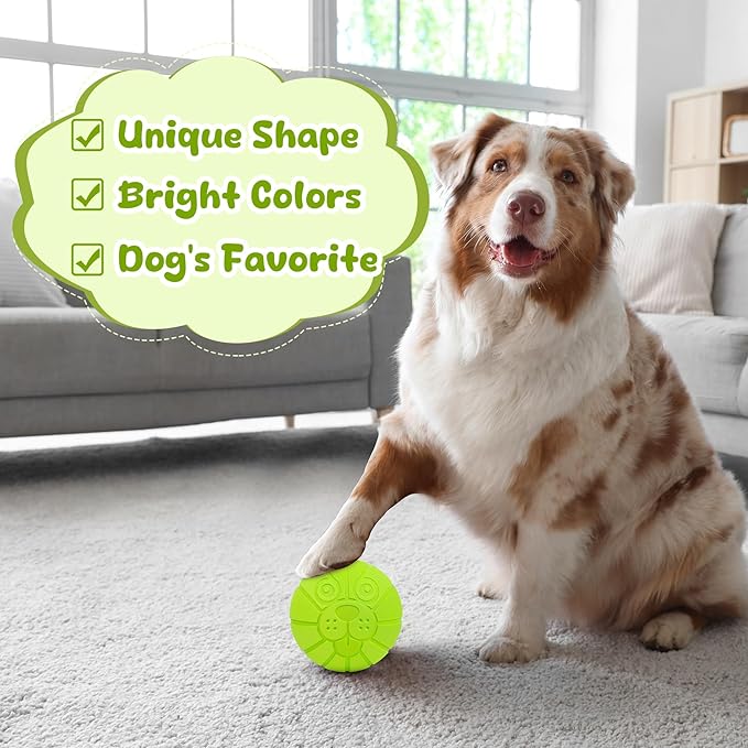 Indestructible Squeaky Dog Balls for Aggressive Chewers, Interactive Dog Toys to Keep Them Busy, Dog Chew Toys for Aggressive Chewers, Rubber Squeaky Balls for Dogs to Relieves Anxiety
