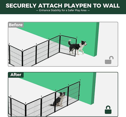 FXW Rollick Dog Playpen with Anchor Kit (Pack of 4) – 32 Inch 16-Panel Dog Pen for Medium & Large Dogs, Stable & Safe Indoor/Outdoor Play│Patented