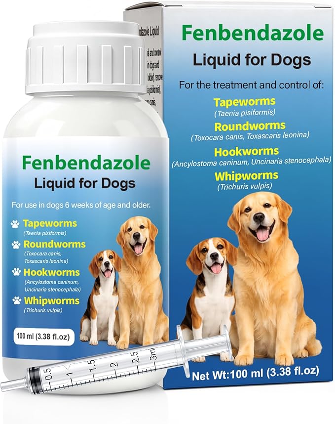 Dewormer for Dogs Fenbendazole for All Wormers, Roundworms , Hookworms , Whipworms and Tapeworms Broad Spectrum