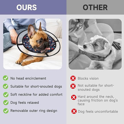 Paw Legend Soft Dog Cone Collar for Dogs After Surgery Pet Recovery Collar for Small Medium Short-Nosed Cats Lightweight Comfy Cone Alternative to Stop Licking, M