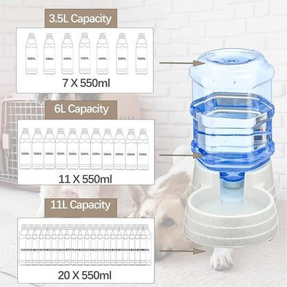 Large Dogs Water Dispenser Station,3 Gallon/11L Gravity Automatic Feeder, Dog Water Bowl Dispenser,Large Size Dog Drinking Fountain