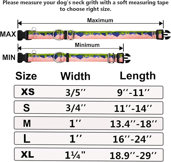 Martingale Collar for Dogs with Buckle No Pull Adjustable Nylon Limited Slip Training Dog Collars (Red Sunset, Large)