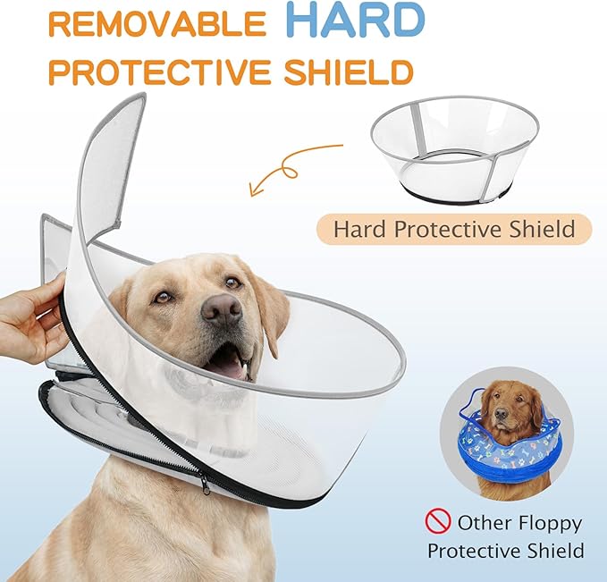 Raised Dog Cone Collar Alternative After Surgery, Soft Dog Cone for Small Medium Large Breeds to Stop Licking, Pet Neck Donut Collar After Surgery