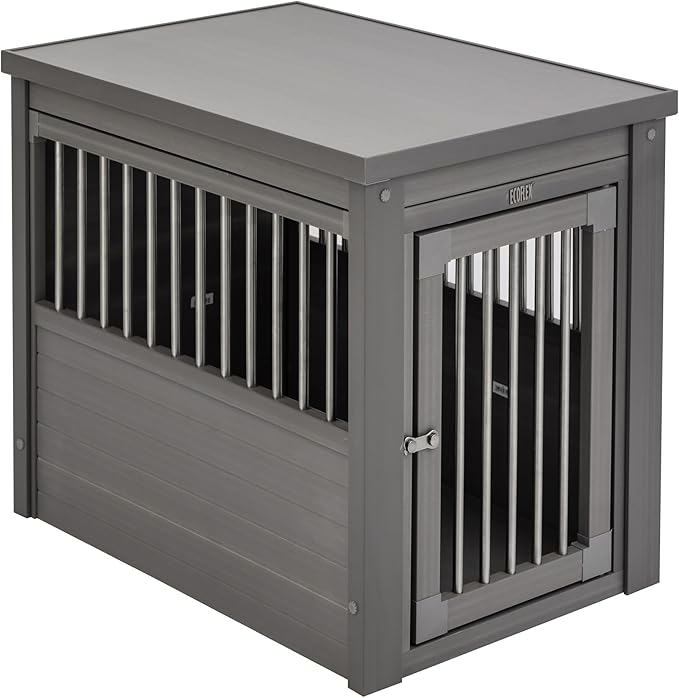 New Age Pet ecoFLEX Pet Crate/End Table, Small, Grey, Model:EHHC405S