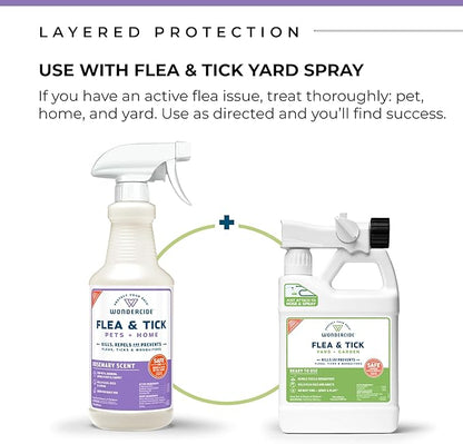 Wondercide - Flea, Tick & Mosquito Spray for Dogs, Cats, and Home - Flea and Tick Killer, Control, Prevention, Treatment - with Natural Essential Oils - Pet and Family Safe - Rosemary 32 oz