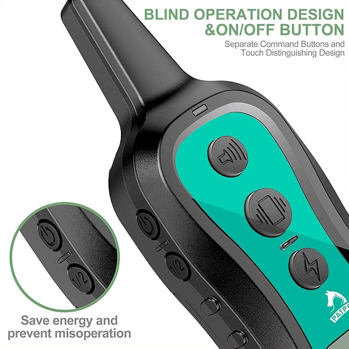 PATPET Dog Shock Collar with Remote Control - 3 Training Modes(Beep,Vibration,Shock) Shock Collar for Dogs, 1000Ft IP67 Waterproof Adjustable Dog Training Collar for Small Medium Large Dogs(Teal)