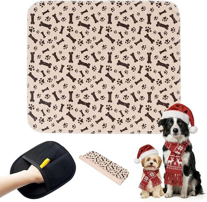 Puppy Pads with Pheromones, Washable Puppy Pee Pads for Dogs Reusable Puppy Pads for Dogs and Cats - Leak & Odor Proof, Non-Slip Base Training Pads for Home & Travel(with Pet Hair Removal Gloves)