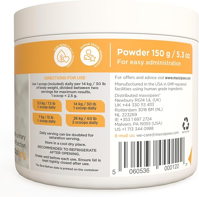 maxxiUtract Urinary & Bladder Support for Dogs – Natural Powder Supplement for Urinary Tract Health, Bladder Comfort & Ongoing Urinary System Support – D-Mannose & Cranberry Formula - 5.3 oz