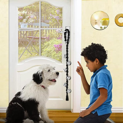 Dog Bells to Go Outside & Puppy Potty Training, Adjustable Dog Door Bell Ring to Go Potty, Handmade with Premium Yarn. Twisted Style, Black 2 Count