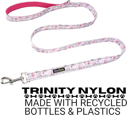 EcoBark Dog Leash - Soft & Reflective Comfort Leash with Padded Handle - Safe, Strong, & Durable for Small, Medium or Large Dogs (Floral)