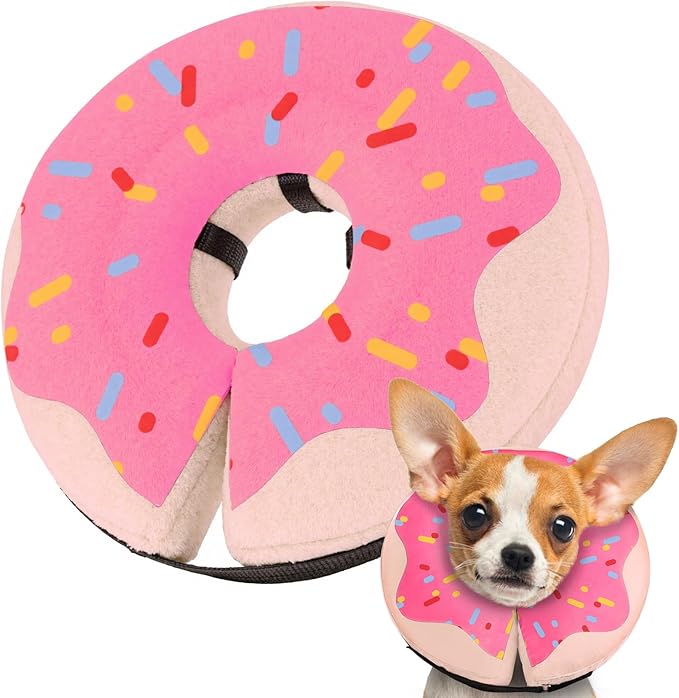 Gimars Inflatable Dog Cone Alternative Dog Donut Collar After Surgery, Soft Neck Pillow Recovery Cone, Elizabethan Collar Alternative for Puppies, Cats