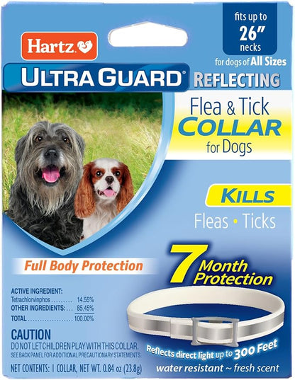 UltraGuard Reflecting Flea & Tick Collar for Dogs & Puppies, fits up to 26 inch Necks, 1 Count