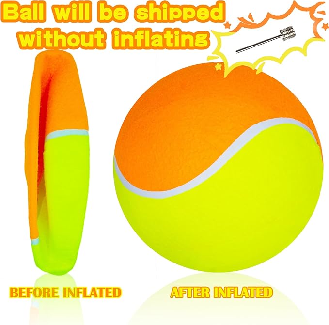 Banfeng Big Tennis Ball for Dogs, Giant Dog Tennis Ball Toy Large Outdoor Sports Gift for Small Medium Large Dog (Yellow Orange, 9.5 inch)