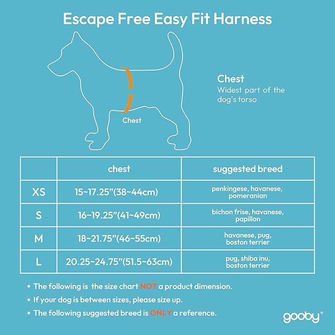 Gooby Escape Free Easy Fit Harness - Black, Medium - No Pull Step-in Patented Small Dog Harness with Quick Release Buckle - Perfect On the Go No Pull Harness for Small Dogs or Medium Dog Harness