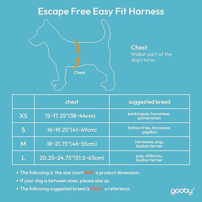Gooby Escape Free Easy Fit Harness - Black, Medium - No Pull Step-in Patented Small Dog Harness with Quick Release Buckle - Perfect On the Go No Pull Harness for Small Dogs or Medium Dog Harness
