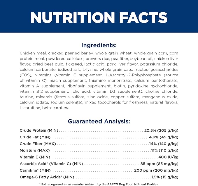 Hill's Science Diet Light, Adult 1-6, Weight Management Support, Small Kibble, Dry Dog Food, Chicken & Barley, 5 lb Bag