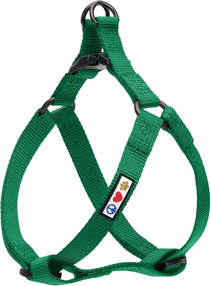 Pawtitas Solid Step-in Dog Harness – Adjustable No-Pull Vest for Puppies to Seniors, Safe & Comfortable S Lush Green