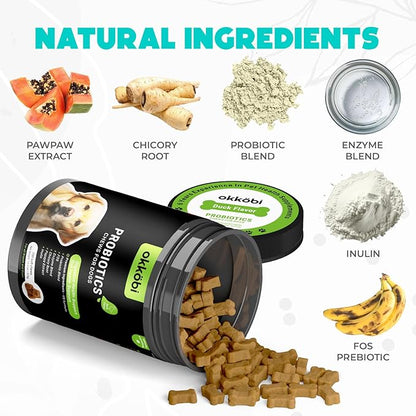 Probiotics for Dogs Chews 150PCs - Digestive, Gut Health & Diarrhea Support - Chews for Dogs - US Formula with Probiotics, Enzymes & Natural Ingredients - Duck