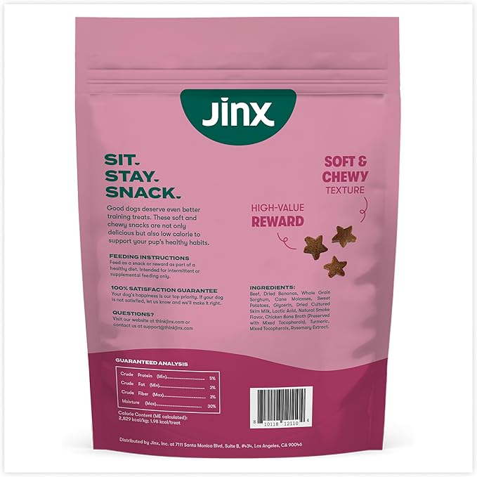 Jinx Beef Dog Training Treats - Healthy All-Natural Mini Bite-Sized Dog Treats for Training with Grass-Fed Beef - Pet Products for All Dogs (Puppies, Adults & Seniors) - 16oz