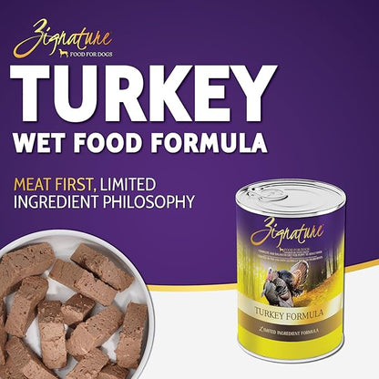 Zignature Turkey Formula Grain-Free Wet Dog Food 13oz, case of 12