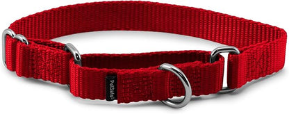 PetSafe Adjustable Martingale Collar - Only Tightens When Dogs Pull, Prevents Slipping Out - Helps with Strong Pullers, Increased Control - Alternative to Choke Collar - 3/4", Small, Red