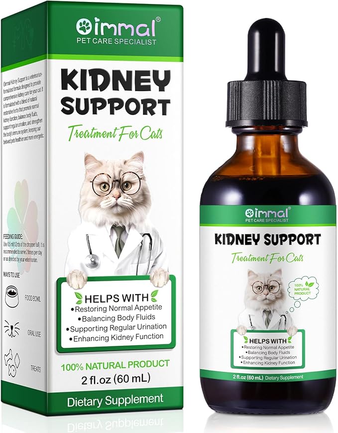 Kidney Support for Cats, Cat Kidney Treatment Support Normal Kidney Function, Increase Immunity, Herbal Supplement Supports Healthy Kidney Function, 60ml