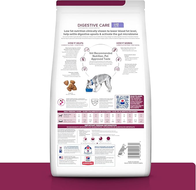 Hill's Prescription Diet i/d Low Fat Digestive Care Chicken Flavor Dry Dog Food, Veterinary Diet, 8.5 lb. Bag