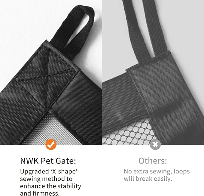 NWK Pack of 2 Magic Dog Gate for Stairs Pet Gate for The House Providing a Safe Enclosure for Pets to Play and Rest, 6 Hooks Design (2, 38'' X 30'')