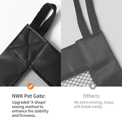 NWK Magic Dog Gate for Stairs Pet Gate for The House Providing a Safe Enclosure for Pets to Play and Rest, 6 Hooks Design (60'' X 30'')
