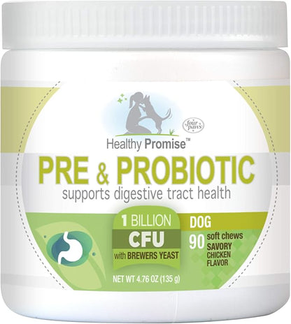 Four Paws Healthy Promise Pre and Probiotics for Dogs Soft Chews 90 Count