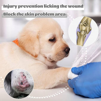 ROZKITCH Dog Wound Care for Front Right Left Leg, Pet Prevent Licking Wound Elbow Knee Protector, Dog Recovery Suit Cone Collar Alternative for Sprain ACL CCL Arthritis Joint Care Grey 2XL