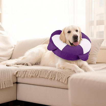 MIGOHI Soft Inflatable Dog Cone Collar,Adjustable Recovery Donut Collar for Dogs After Spay Surgery - Comfortable E-Collar for Small Dogs Puppies to Stop Licking Wounds (XS,Purple)