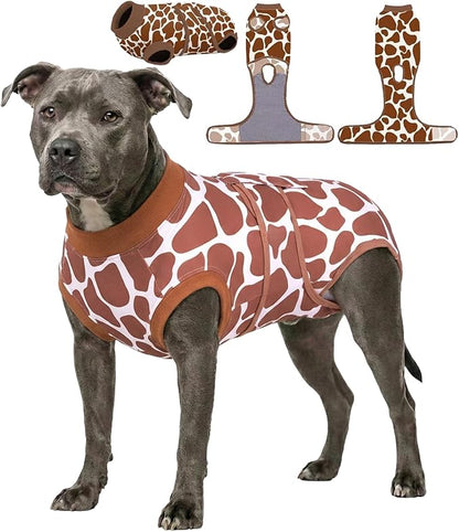 PetWarm Dog Recovery Suit, Surgical Suit for Dogs, Dog Onesie After Surgery for Comfort and Coverage, Full Body Suit for Spay Neuter Use, Irritation-Free Design, Leopard Pattern, Brown, 2XL