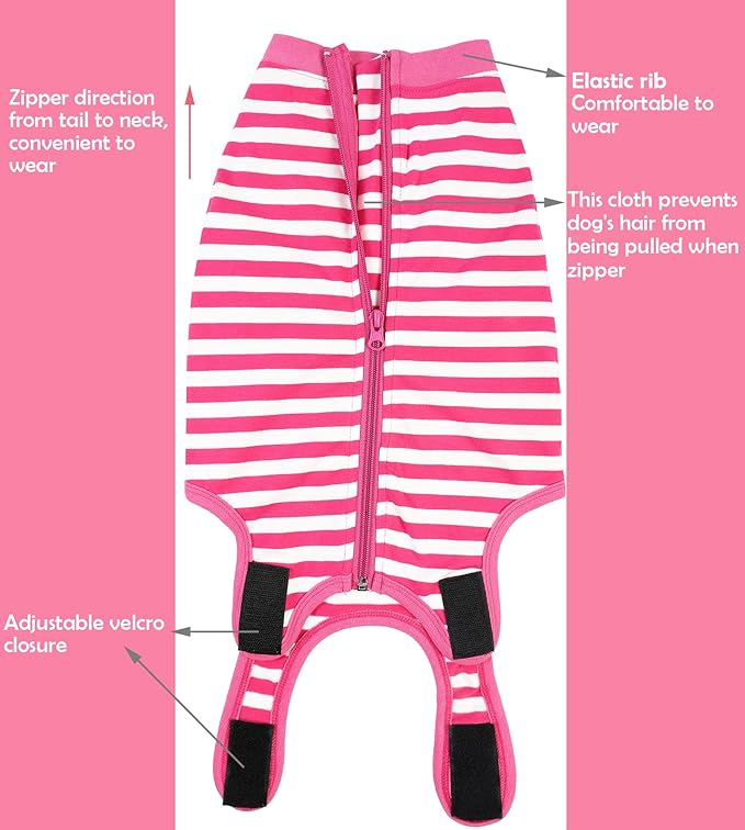 Dog Recovery Suit Post Surgery Shirt,Large Female Spay Wound Protective Suit,Pink 3XL