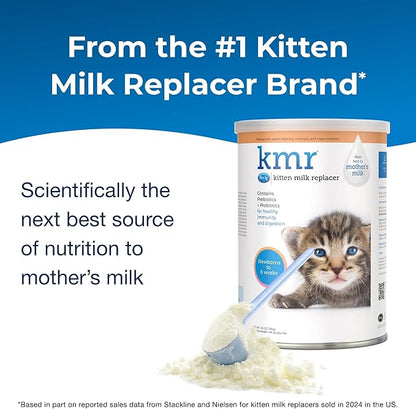 PetAg KMR Kitten Milk Replacer Powder - 28 oz - Powdered Kitten Formula with Prebiotics, Probiotics & Vitamins for Kittens Newborn to Six Weeks Old- Easy to Digest